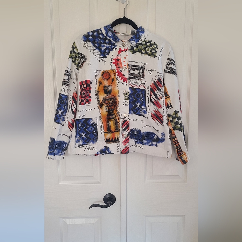 Chico's positive affirmations shirt ladies size 1.
